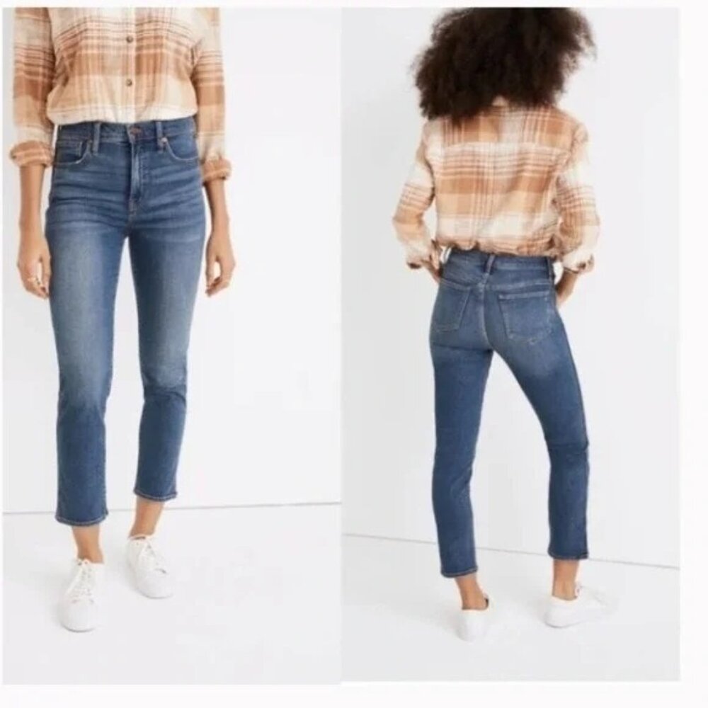 Madewell Stovepipe High Rise Cropped Jeans Womens sz 26 in Dearham Wash